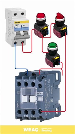 Arrancador con contactor AC y configuración sencilla de botones