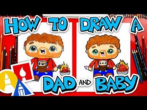 How To Draw A Father Carrying A Baby