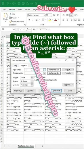 Replacing Asterisks (*) in Excel – Complete Guide | Easy Excel Trick 🔥#excel