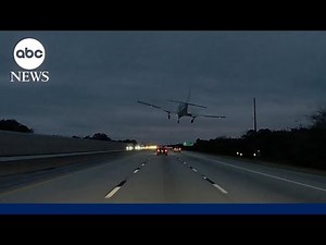 Plane crash lands on top of car on I-95 in Florida, everyone survives