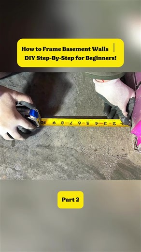 How to Frame Basement Walls ｜ DIY Step-By-Step for Beginners! #usa #fyp