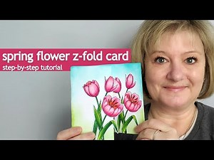 STEP BY STEP tutorial for beautiful FLORAL Z-FOLD CARD