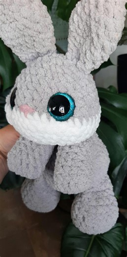 Crochet Bunny Plushie, Handmade Stuffed Animal Gift - Etsy