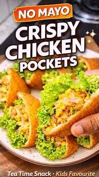❌No Mayo Crispy Chicken Bread Pockets sandwich 🥪| Easy Tea Time Snack”💥