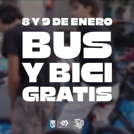 🚌🚲 ¡Hoy los autobuses de EMT Madrid y bicimad vuelven a ser gratis! 🚌 EMT (excepto Exprés Aeropuerto) 🚲 bicimad gratis en viajes de hasta 30 min 👉 https://informate.madrid.es/tulvi1 | Ayuntamiento de Madrid
