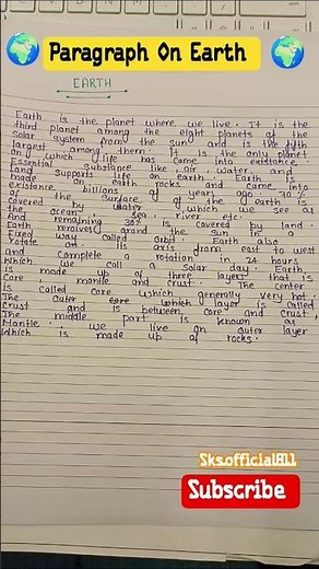 Earth 🌎 | Eassy On Earth | Paragraph writing on earth in English | Eassy speech in english.