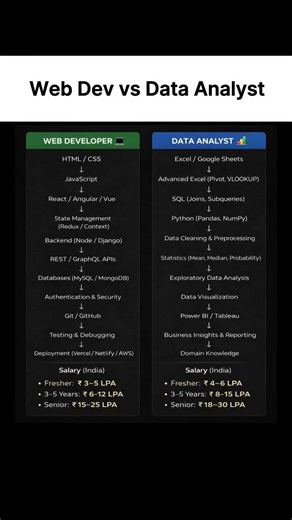 Web Developer VS Data Analyst🌐 #webdevelopment #webdesign #webdeveloper #dataanalyst #dataanalysis
