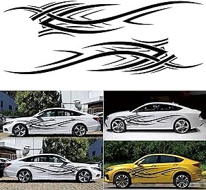 Fire Flame Sticker Car Decal Auto Side Body Vinyl Strip Graphic Line Decal Fender Stickers Styling Decor,2pcs