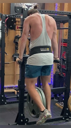 135lb x6 Weighted Dips Streetlifting Calisthenics Firefighter Garage Gym Strength Training