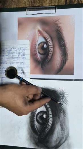 Charcoal Powder Eye Drawing – Insane Realism on Paper