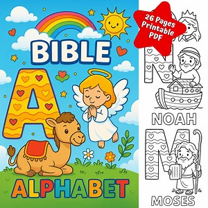 Bible Alphabet Coloring Book: 26 Christian Pages (PDF) | Digital Download - Etsy