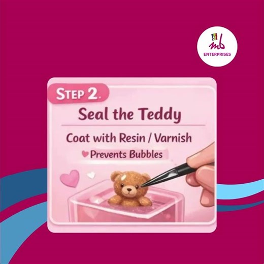 Floating Teddy in Resin Block MBEpoxy #ResinLove #FloatingTeddy #ValentineResin#EpoxyArt