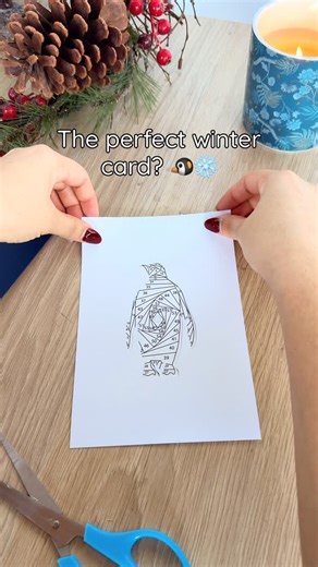 The perfect winter card? I think so…🐧❄️ There’s something about making an iris-folded penguin while Somebody to Love plays that takes me right back to childhood… The song reminds me of my grandad and the film Happy Feet - that lovable little penguin who just wanted to dance 🕺🏼 This design feels exactly like that: joyful, warm, and guaranteed to make someone smile ☺️ And with the greeting “Have a wonderful day”, it works for winter birthdays, thinking-of-you moments, or just sending a little c