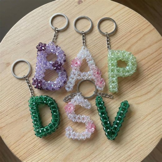 Build Your Own Initial Crystal Keychain, Custom Keychain, Make Your Own Keychain, Purse Chain Accessory, Personalized Bag Keychain - Etsy