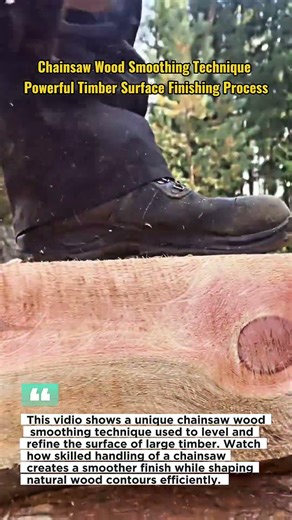 Chainsaw Wood Smoothing Technique | Powerful Timber Surface Finishing Process