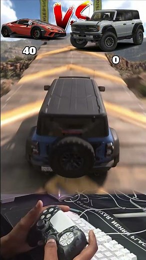 🚀 LAMBORGHINI HURACÁN STERRATO 🆚 FORD BRONCO RAPTOR 💥 INSANE AIRTIME JUMP! Who Flies Higher!#shorts