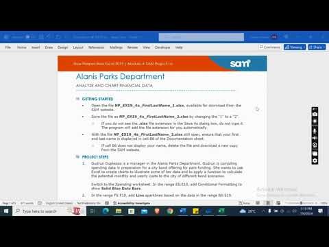 New Perspectives Excel 2019 | Module 4: SAM Project 1a Alanis Parks Department #newperspectives