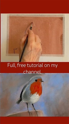 Timelapse:15-Minute Robin Painting: Easy for Beginners!#PaintingTips #BirdArt #BeginnerArt