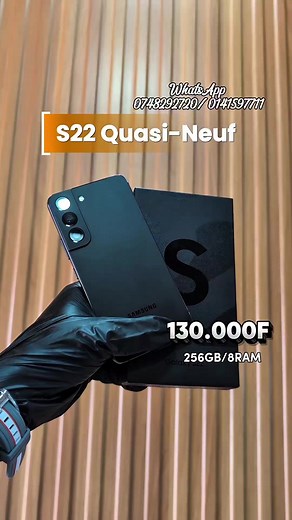 🔥 SAMSUNG GALAXY S22 QUASI NEUF 🔥 Le téléphone premium Samsung qui allie puissance, élégance et performance 😮‍💨📱 💾 256GB / 8RAM 💰 130.000F ✅ Quasi neuf ✅ Appareil photo ultra propre 📸 ✅ Fluide pour jeux, TikTok et multitâche ✅ Écran AMOLED magnifique ✨ ✅ Format compact et très classe 👉 Contact / WhatsApp / Appel : 📞 225 07 48 29 27 20 📞 225 01 41 59 77 11 📍 Magasin physique : Adjamé Black – en face de l’agence Orange, à côté de la station Shell 🚚 Livraison & expédition partout en Cô