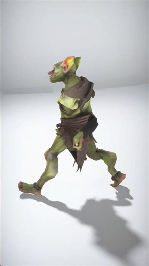 Goblin Warrior with Tattered Clothing and Primitive Gear