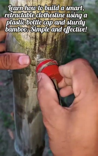 Genius DIY Plastic Bottle Cap Clothesline Hack