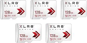 PNY 128GB XLR8 Gaming microSDXC Memory Card 5-Pack - 100MB/s, UHS-I, 4K UHD, Full HD, U3, V30, A2 - Micro SD for Portable Console Gaming on Nintendo-Switch, Steam Deck, Smartphones and Tablets