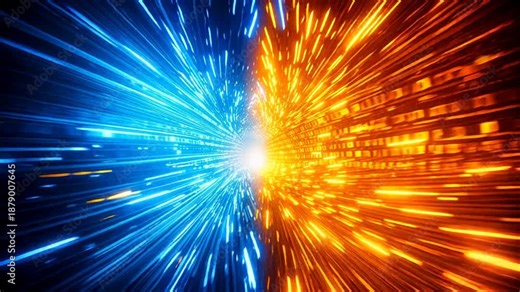 Fiber optic tunnel of binary code representing high-speed data transmission and internet connectivity