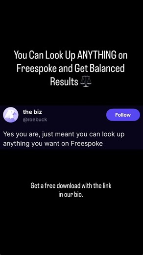 You can search anything on Freespoke and actually get the balance you are looking for in a search experience. Get your free download with the link in our bio. | Freespoke