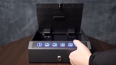 Gun Safe, Biometric Gunsafe for 2 Pistols, Fingerprint, Digital PIN and Key 3 ways Unlock, Handgun Safe Lock Box for Home Bedroom Nightstand and Car, Metal Case, USB-C Charging, Rechargeable
