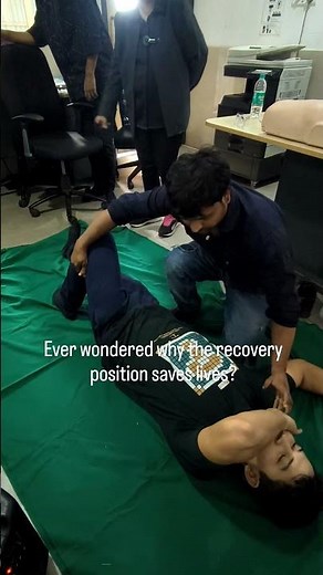 Recovery Position in First Aid | Step-by-Step Practical Demo. #firstaidatwork #shorts
