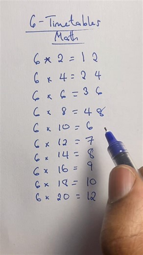 Here is a fun and easier way to do 6-timetables math #math #timetable 😏 | Professor_1o1