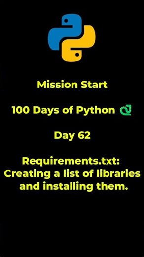 Python Tutorial for Beginners | Day 62 | Req.txt: Creating a list of libraries and installing them