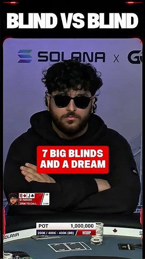 The shortest stack at the table gets snapped off blind vs. blind. #poker #wsop
