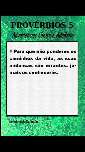 PROVERBS 5:6 - BIBLE IN SHORTS