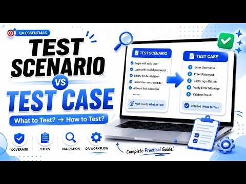 Test Scenario vs Test Case in Software Testing | Differences, Examples & QA Interview Questions