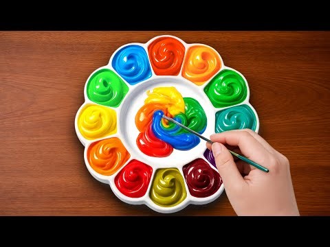 OMG! Making 13 New Colors with Only 5 Rainbow Colors | Satisfying Color Mixing