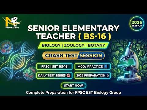 Senior Elementary Teacher Biology|Zoology|Botany ( BS-16 ) Crash Test Course | Imp. Notes + Books