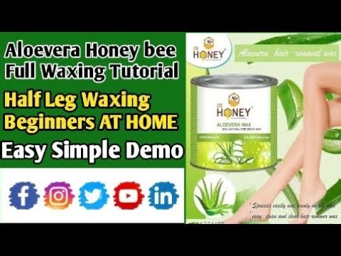 🌿💛Half Leg Wax At Home | Honey Bee + Aloe Vera Wax |Remove Hair Tan & Dead Skin | Get Shiny Glowing