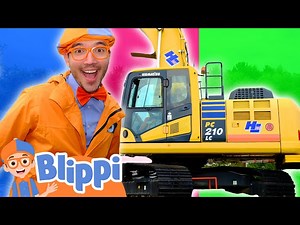 Blippi Plays Outside with Excavators! | Best Excavator Video | Blippi - Learn Colors and Science - Videos For Kids