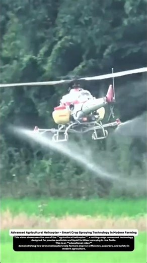 Advanced Agricultural Helicopter – Smart Crop Spraying Technology in Modern Farming.