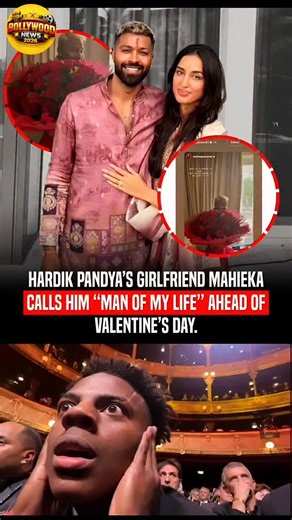 bollymedia_official | Hardik Pandya’s girlfriend Mahieka Sharma surprised him with a bouquet of roses and called him the “Man of My Life” ahead of Valentine’s... | Instagram
