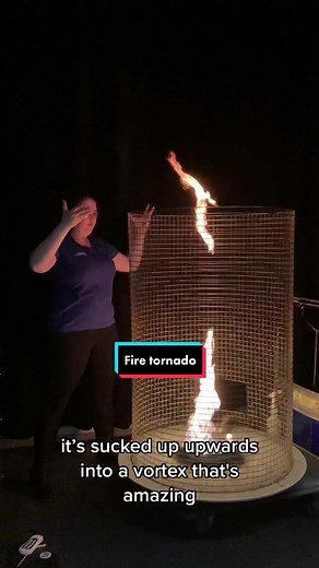 Introducing our Fire-nado 🔥 This contraption uses movement, fire, and salt solution to create a colourful fire tornado #firetornado #fire #experiment #science #scitechwa