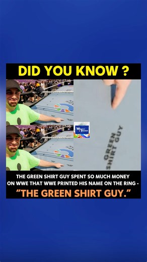 The Green Shirt Guy WWE got his name printed on the ring #wwe #wwesummerslam #wwefan