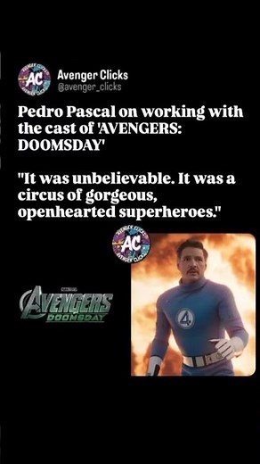 Pedro Pascal calls the Avengers Doomsday cast a gorgeous circus🎪🔥#AvengersDoomsday #MCU #PedroPascal