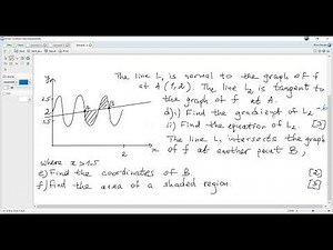 IB Math Past Papers May 2025 TZ3 AA SL 2-7. Circular function. Line. Ares enclosed. Tangent, normal.