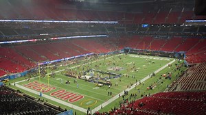 8.9K views · 285 reactions | Time-lapse conversion from an epic College Football Playoff semifinal game to the Atlanta Falcons in 15 seconds. The associates at Mercedes-Benz Stadium worked through the night to flip the building from one event to the other. | Mercedes-Benz Stadium | Facebook