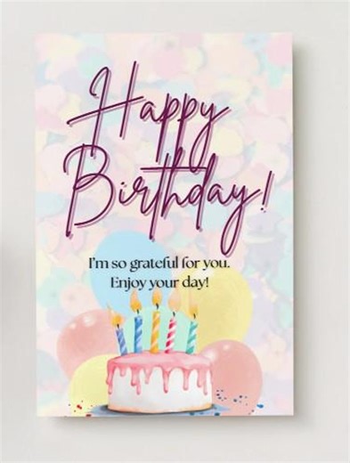 Animated Happy Birthday Card. Textable MP4 & JPG (digital Download) - Etsy