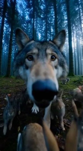 Wolf Shadows a Bunny Herd Deep in the Woods