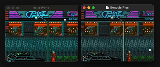 Same C codebase, two completely different platforms:- Raylib (@raysan5)- Mega Drive (SGDK)If I can make this work, it means you can run the same game natively (no emulation) on both PC and a retro console :)