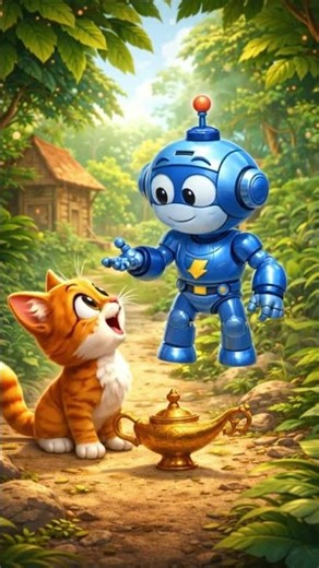 Cat vs Magical Robot#CatVsRobot#MagicalRobot#FunnyCat#RobotComedy#CartoonShorts#AnimatedFun